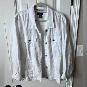 Plus size white Linen Jacket by Jones and Co size 3X